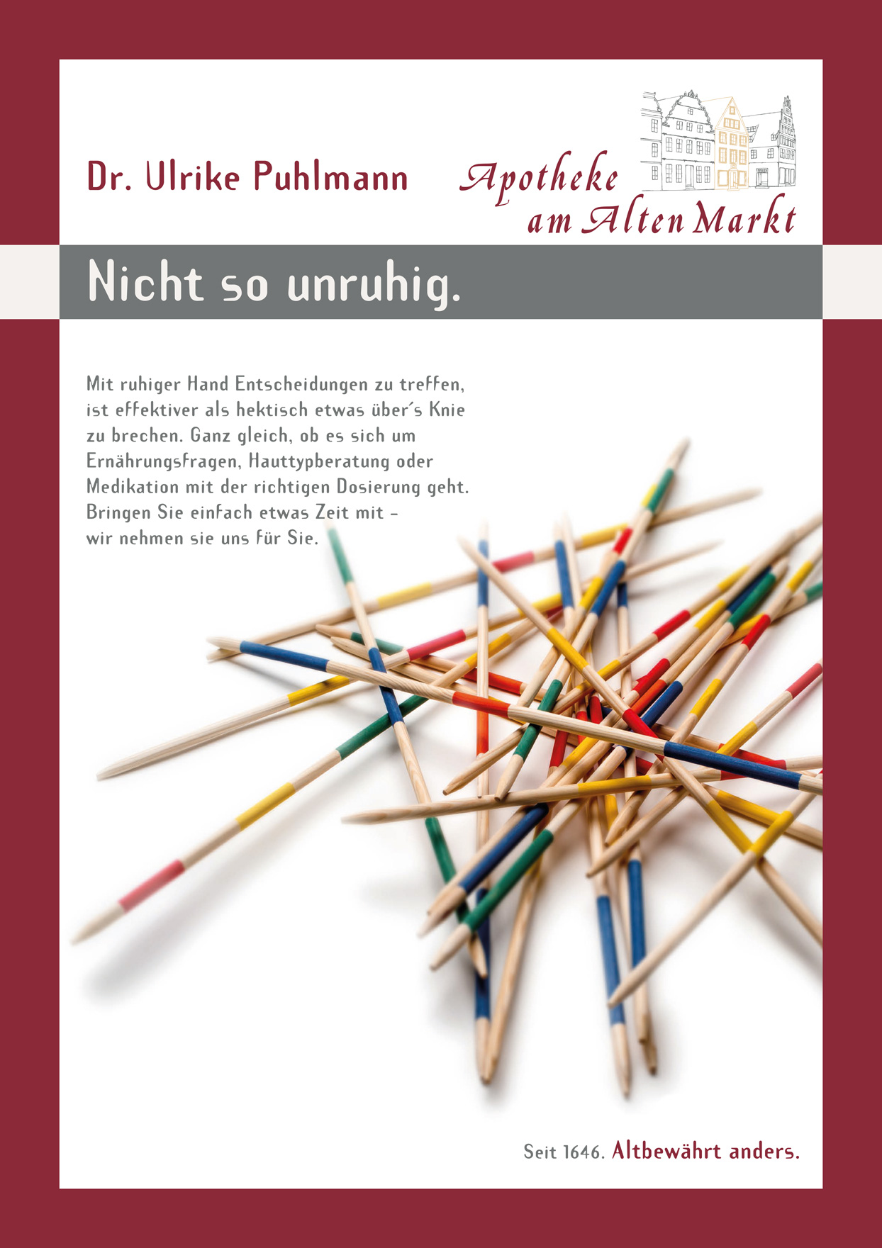 Plakat: Nicht so unruhig.